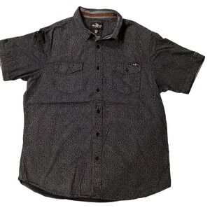 Marc Ecko Cut & Sew Mens XL Navy Micro Dot Short Sleeve Button Up Shirt